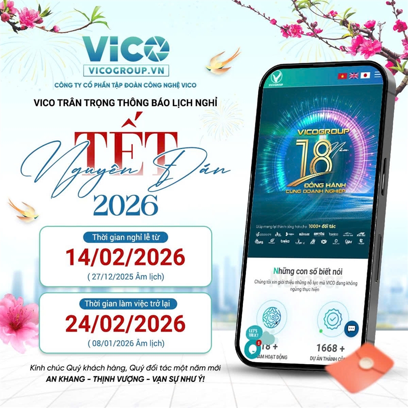 THÔNG BÁO LỊCH NGHỈ TẾT NGUYÊN ĐÁN BÍNH NGỌ 2026