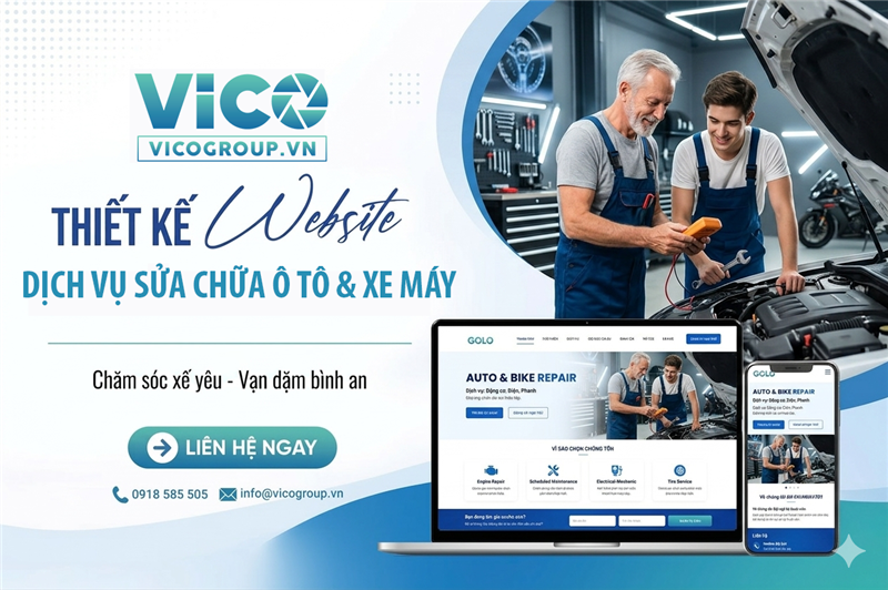 Thiết kế website sửa chữa xe máy, ô tô