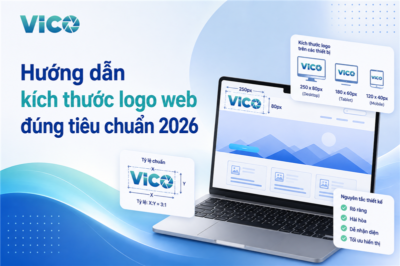 Hướng dẫn kích thước logo web đúng tiêu chuẩn 2026