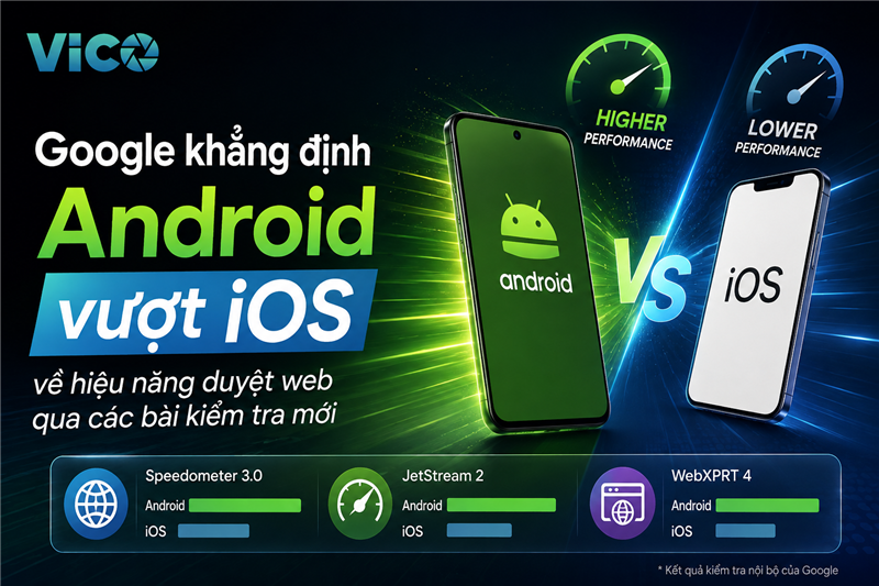 Google khẳng định Android vượt iOS về hiệu năng duyệt web qua các bài kiểm tra mới