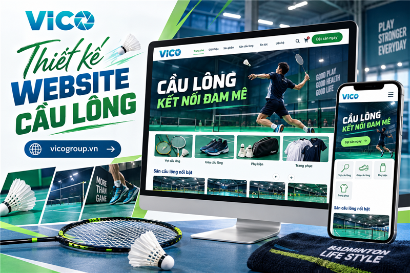 Thiết kế website sân cầu lông