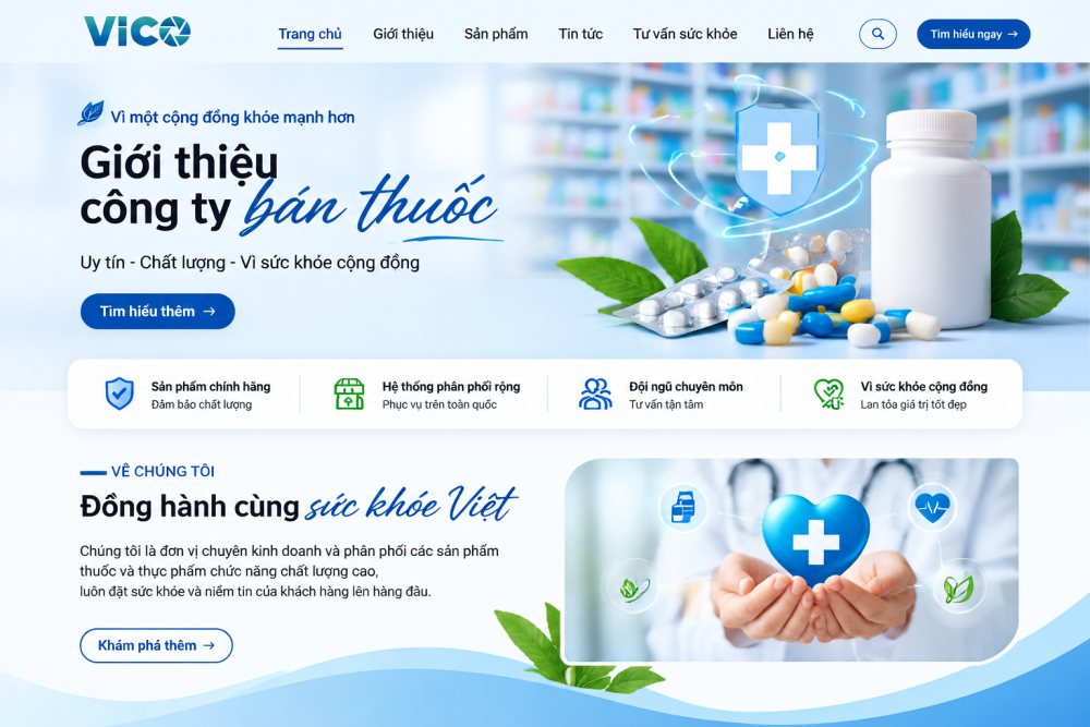 Thiết kế website bán thuốc