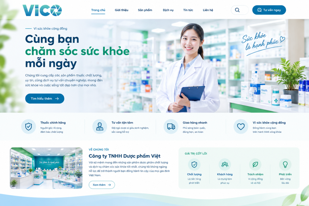 Thiết kế website bán thuốc