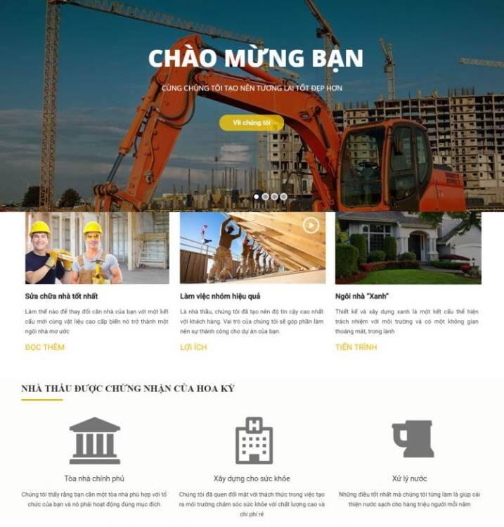Thiết kế website xây dựng Contruction – công ty cung cấp vật tư – kiểm định công trình