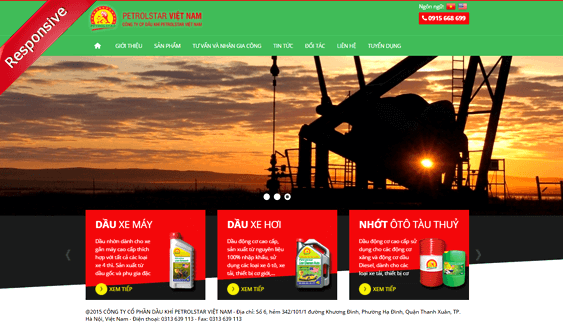 Thiết kế website dầu khí 